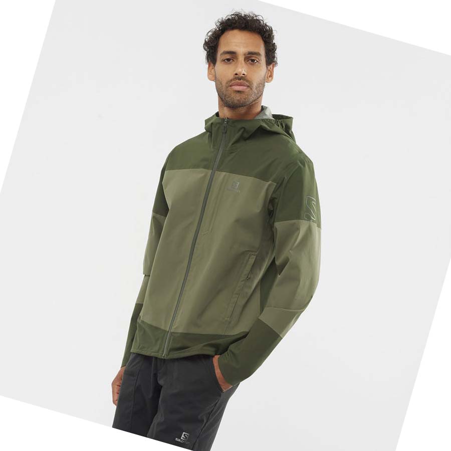 Chaquetas Salomon OUTRACK WATERPROOF 2.5L Hombre Verde Oliva | MX 3280EBC